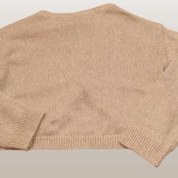 Oshkosh Bgosh Girls NWOT cream gold sparkle cream crop sweater - Picture 2 of 4